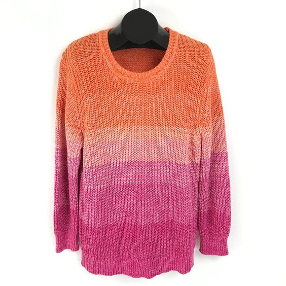 Calvin Klein Sweaters - Calvin Klein Colorblock Pullover Sweater Women's XL Crew Neck 100% Cotton Knit